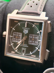 TAG Heuer 2026 Monaco Chronograph - green sunray-brushed dial