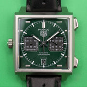 TAG Heuer 2026 Monaco Chronograph - green sunray-brushed dial