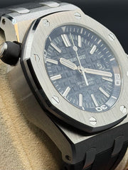 Audemars Piguet Royal Oak Offshore Diver Black Dial on Rubber Strap 15703ST.OO.A002CA.01 Papers 2014