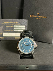 Vacheron Constantin Fiftysix Double Finished Petrol Blue-toned Dial on Leather Strap 4600E/000A-B487 Complete 2021