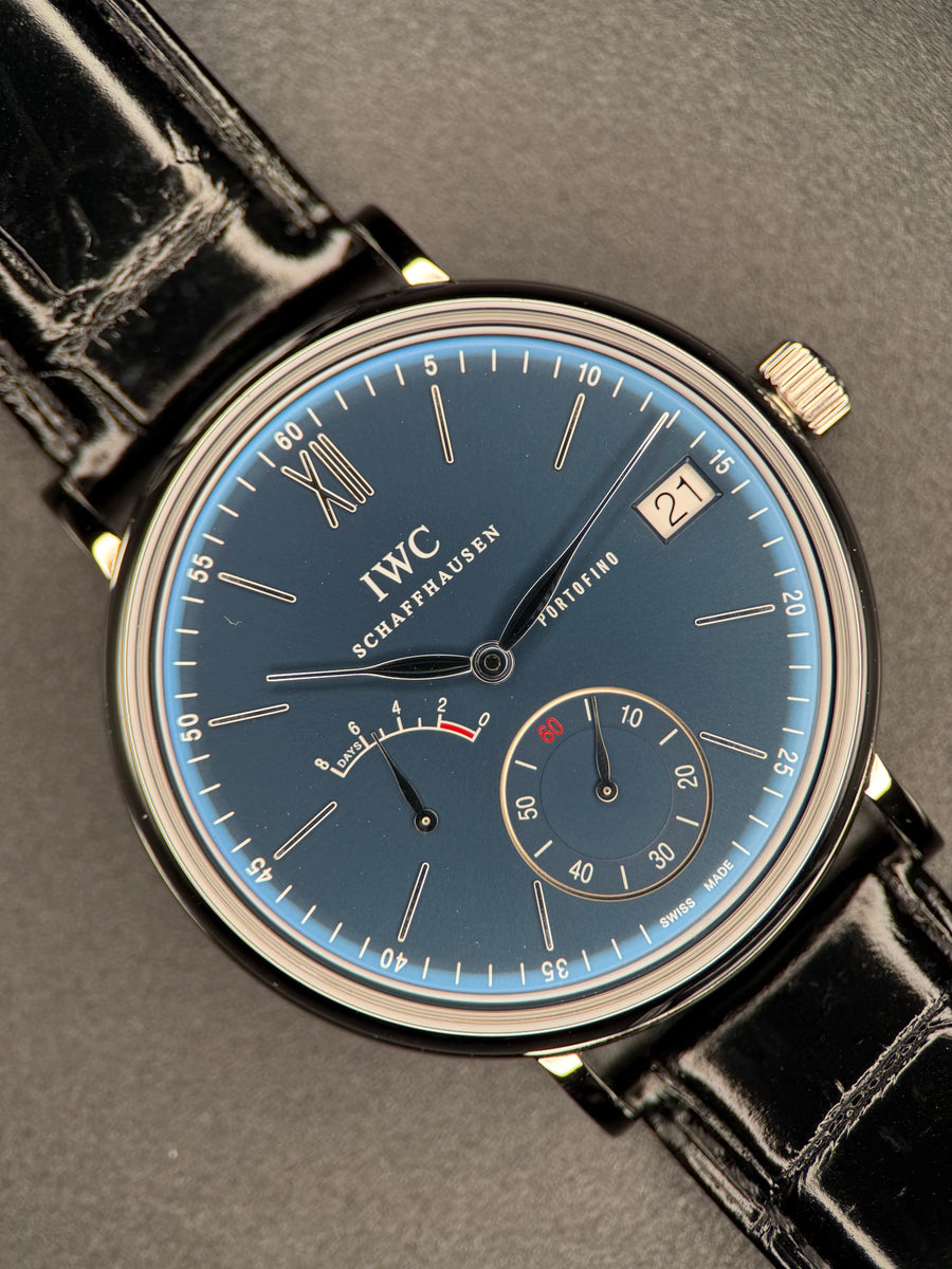 My Store IWC Portofino Blue Dial on Leather Strap IW510106 Complete 2020 , front view