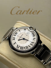 Cartier Ballon Bleu Silver Dial on Bracelet W6920046 Complete