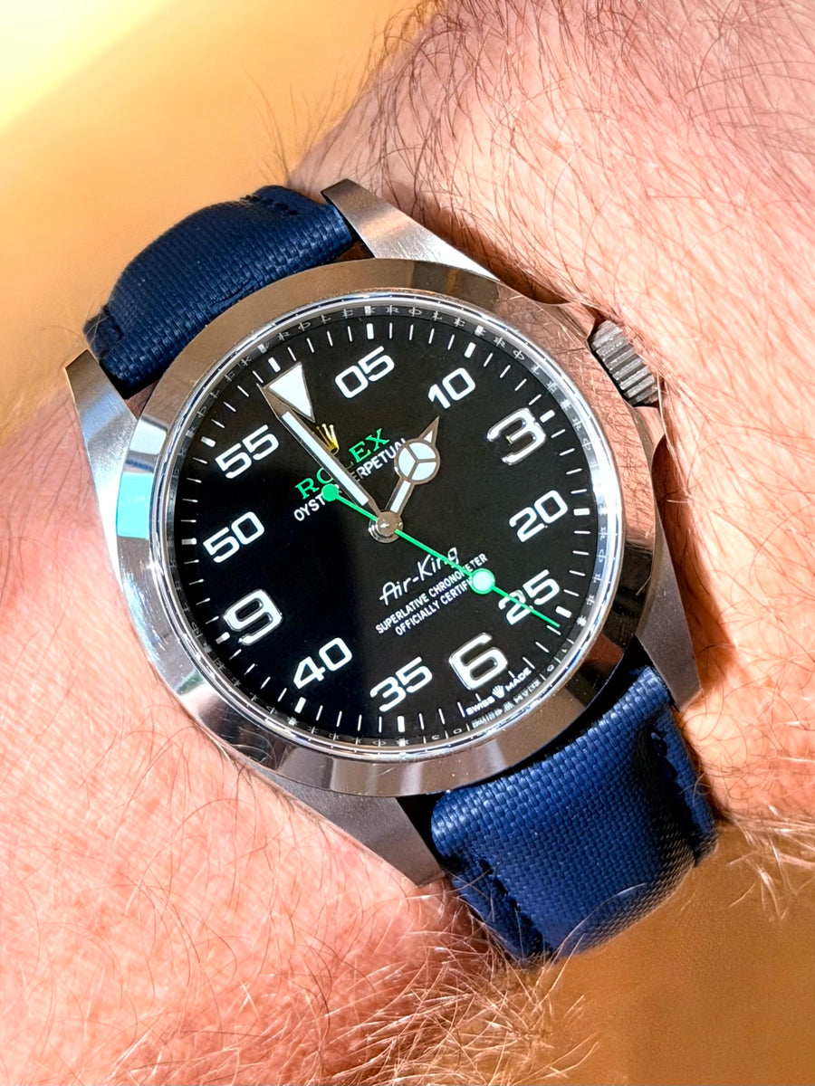 My Store Rolex Air King Automatic Black Dial Black Dial on Oyster 126900 Complete 2022 , front view