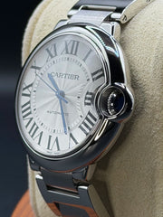 Cartier Ballon Bleu Silver Dial on Bracelet W6920046 Complete