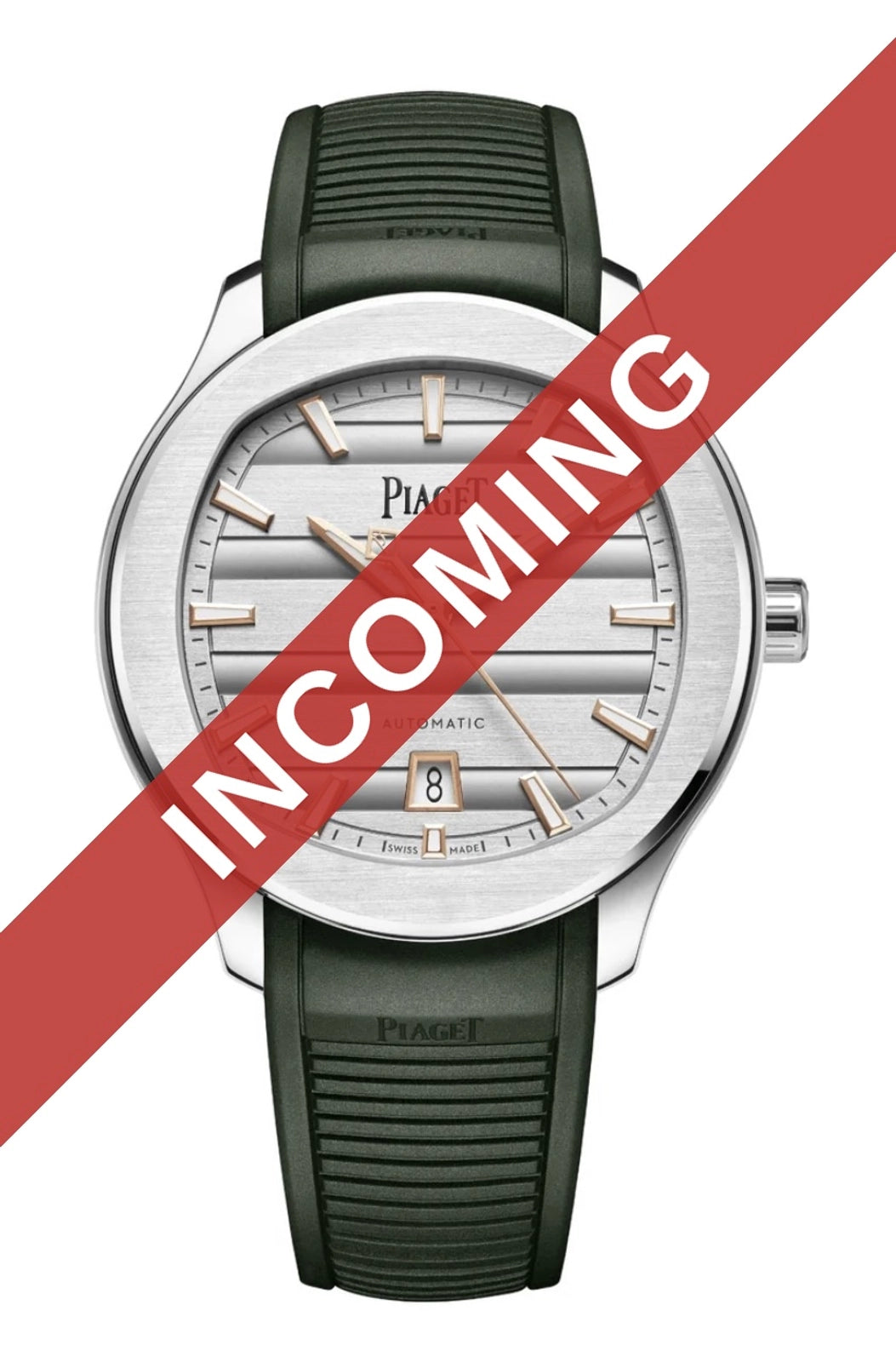 My Store Piaget Signature series Date Silver Dial on Khaki Green Rubber Strap G0A51012 Complete 2026