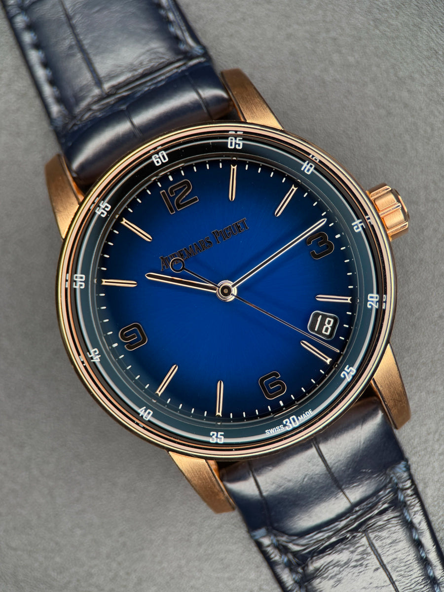 Audemars Piguet Audemars Piguet Code 11.59 Selfwinding Blue Dial on Rubber Strap 15210OR.OO.A002KB.03 Complete 2021 , front view