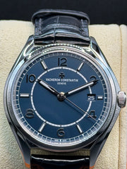 Vacheron Constantin Fiftysix Double Finished Petrol Blue-toned Dial on Leather Strap 4600E/000A-B487 Complete 2021