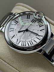 Cartier Ballon Bleu Silver Dial on Bracelet W6920046 Complete