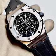 Audemars Piguet Royal Oak Offshore Diver Black Dial on Rubber Strap 15703ST.OO.A002CA.01 Papers 2014