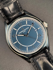 Vacheron Constantin Fiftysix Double Finished Petrol Blue-toned Dial on Leather Strap 4600E/000A-B487 Complete 2021